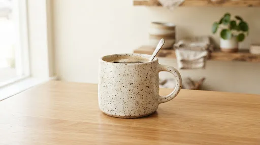 Taza de cerámica moteada